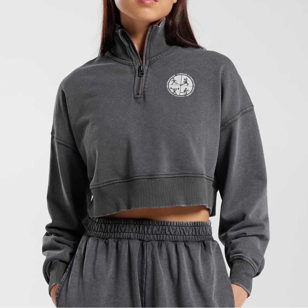 🚨3 for $25 FLASH SALE!  Gymshark Gray Cropped Relaxed Hoodie